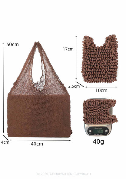 Ruffle Stretchable Magic Handbag Y2K Tote Bags Cherrykitten