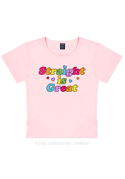 Straight Is Great Pride Y2K Baby Tee Cherrykitten