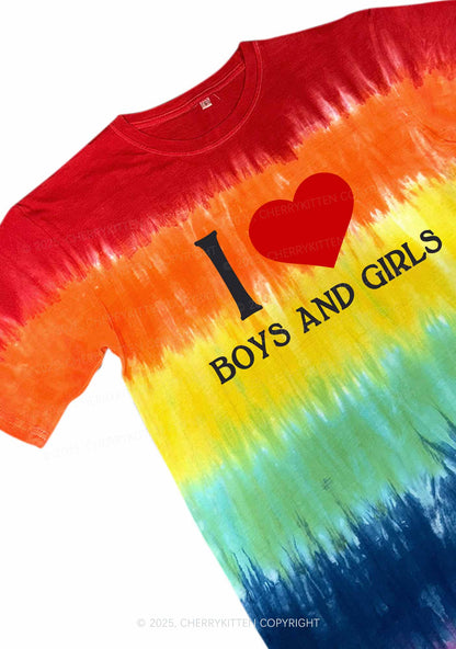 I Love Boys and Girls Pride Y2K Tie Dye Shirts Cherrykitten