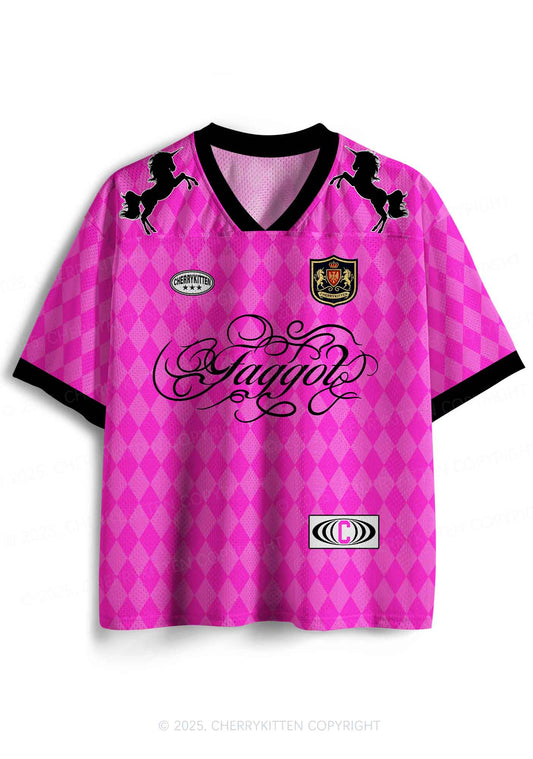Custom Faggot Pink Plaid Pride Y2K Sport Jersey Shirts Cherrykitten