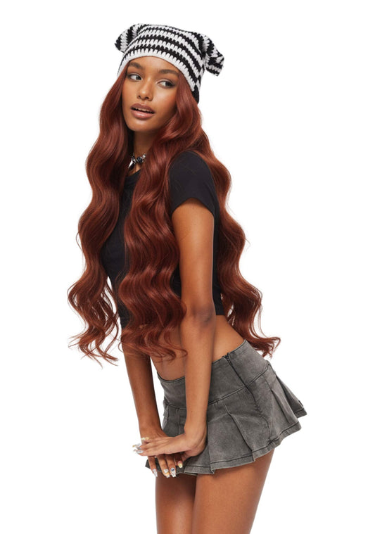 Reddish Brown Long Curly Hair Y2K Wigs Cherrykitten