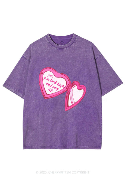 Yes You Look High Y2K Shirts Washed Tee Cherrykitten
