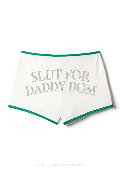 Rhinestone Slxt For Daddy Dom Y2K Booty Shorts Cherrykitten