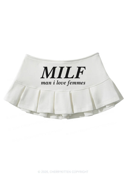 Man I Love Femme Pride Y2K Mini Pleated Skirts Cherrykitten
