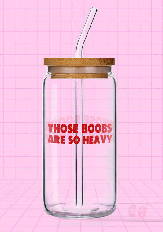 Bxxbs Are So Heavy Y2K Printed Glass Cup Cherrykitten