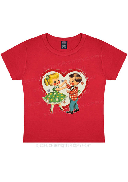 Dancing Kids Y2K Valentine's Day Baby Tee Cherrykitten