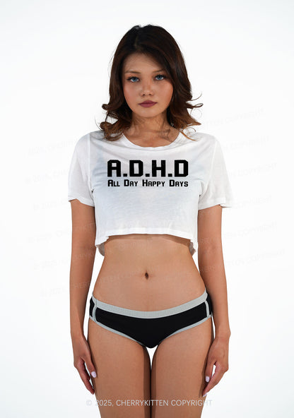All Day Happy Days Y2K Sheer Crop Tee Cherrykitten