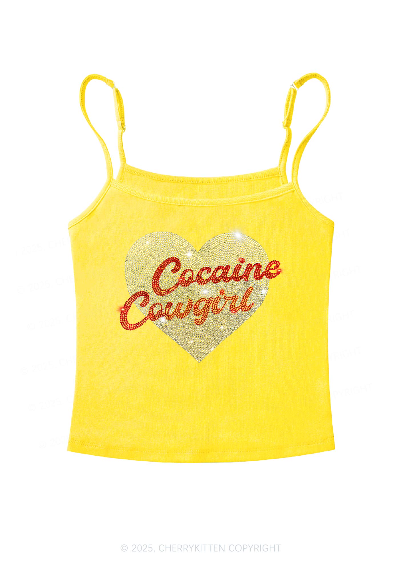 Rhinestone Cola Cowgirl Y2K Spaghetti Strap Cami Cherrykitten