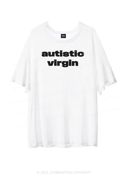 Autistic Virgin Y2K Sheer Boyfriend Tee Cherrykitten