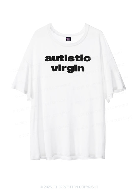 Autistic Virgin Y2K Sheer Boyfriend Tee Cherrykitten