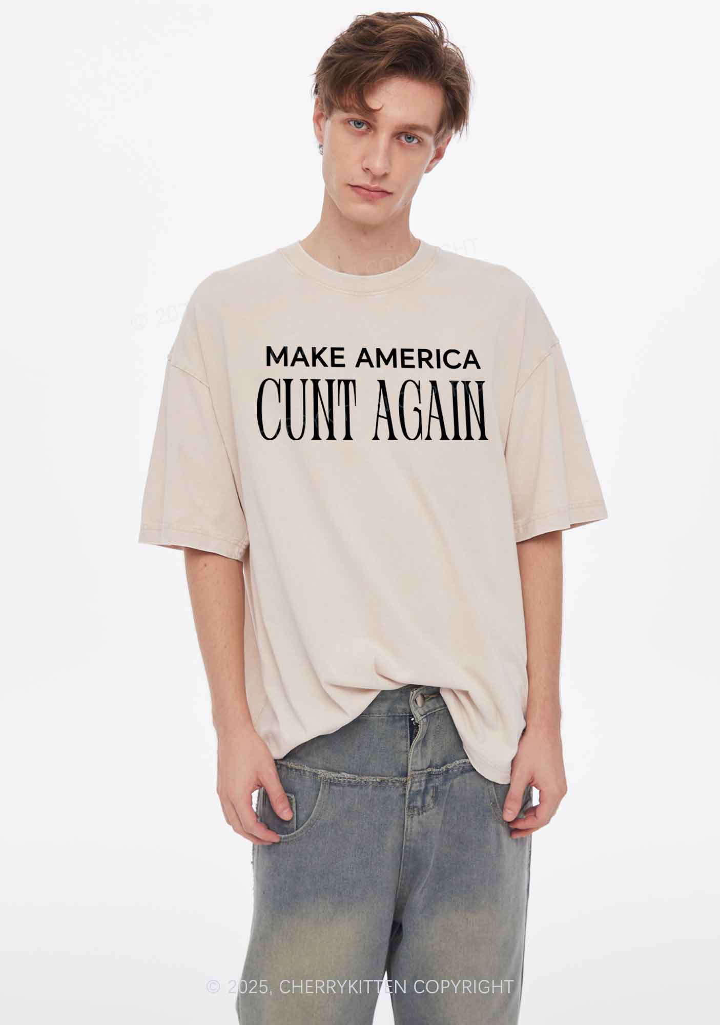 Make America Cxxt Again Y2K Shirts Washed Tee Cherrykitten