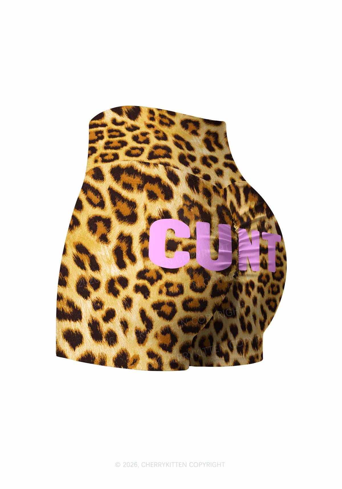 Cxxt Leopard Y2K Print Gym Shorts Cherrykitten
