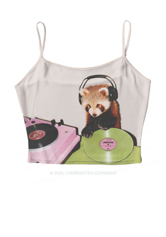 Red Panda DJ Y2K Mesh Cami Tank Cherrykitten