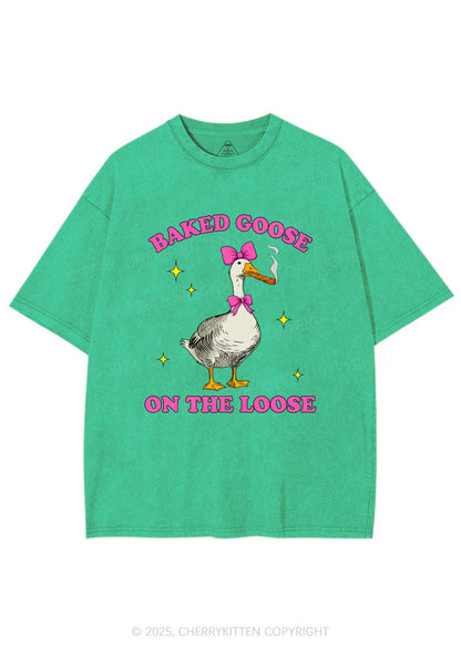 Baked Goose On The Loose Y2K Shirts Washed Tee Cherrykitten