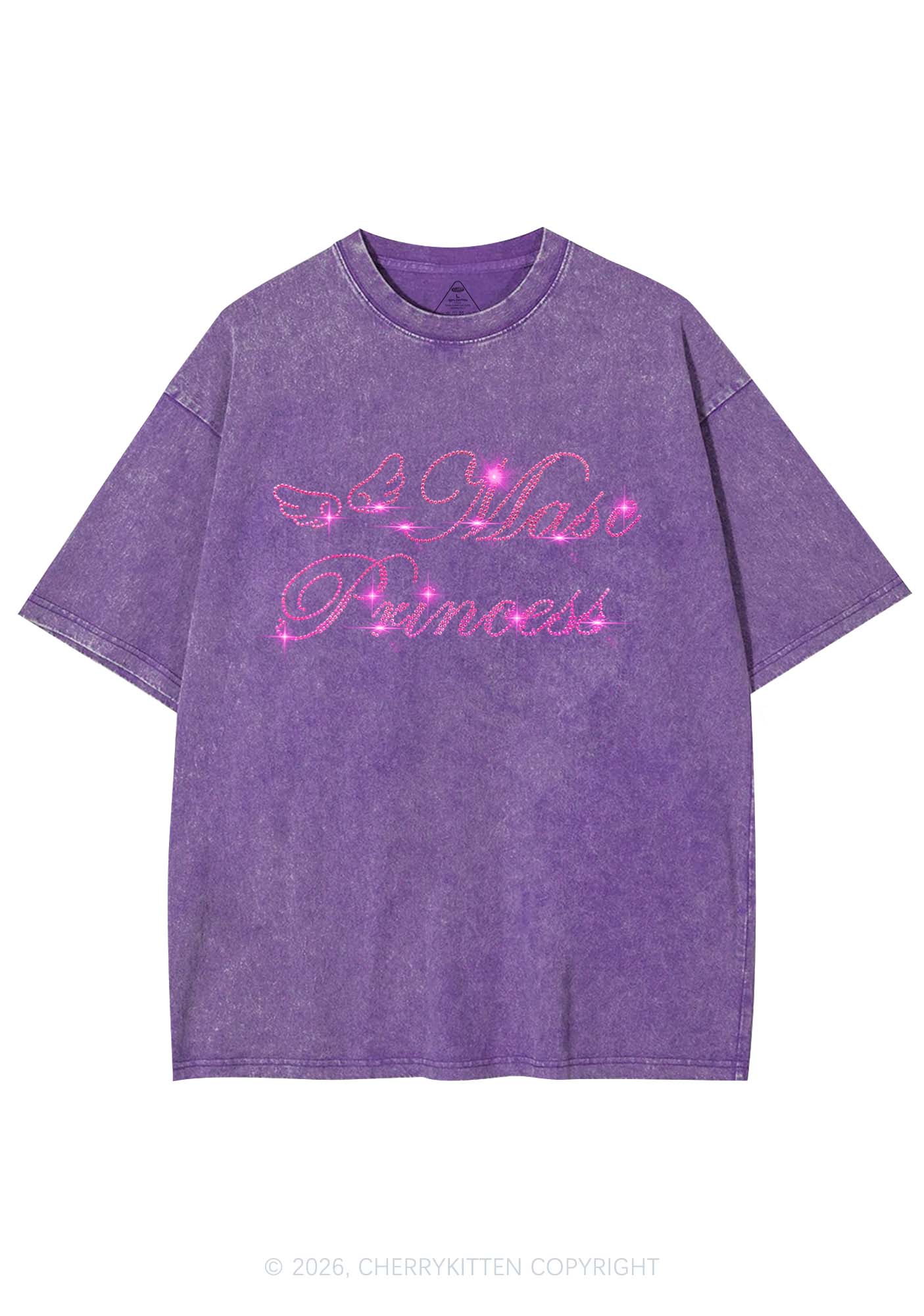 Rhinestone Masc Princess Pride Y2K Shirts Washed Tee Cherrykitten