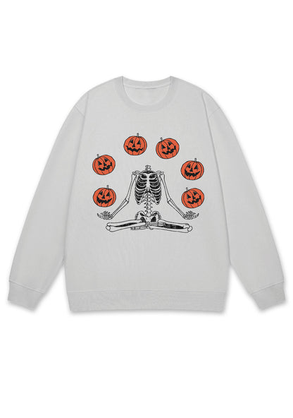 Halloween Pumpkin Head Skeleton Y2K Sweatshirt