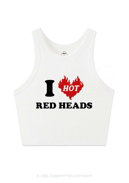I Love Hot Red Heads Y2K Crop Tank Top Cherrykitten