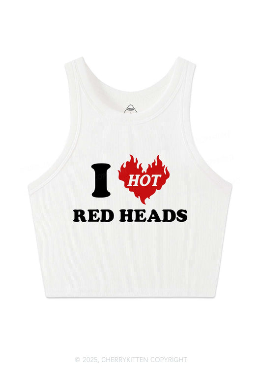 I Love Hot Red Heads Y2K Crop Tank Top Cherrykitten