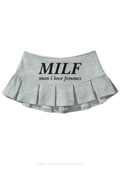 Man I Love Femme Pride Y2K Mini Pleated Skirts Cherrykitten