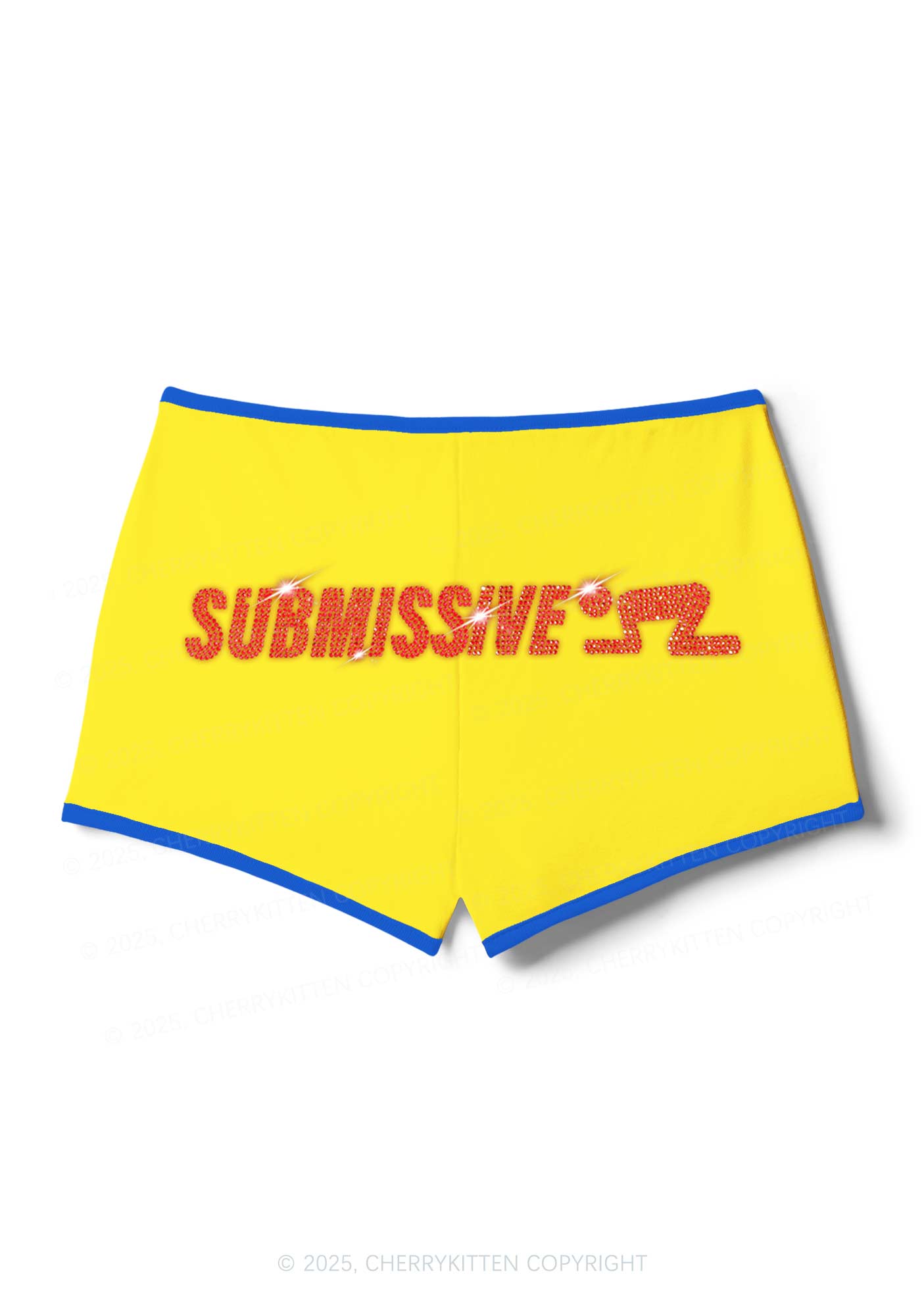 Rhinestone Submissive Man Y2K Booty Shorts Cherrykitten