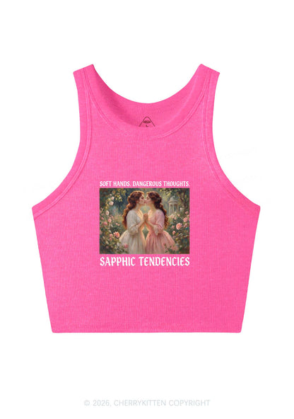 Soft Sapphic Tendencies Pride Y2K Crop Tank Top Cherrykitten