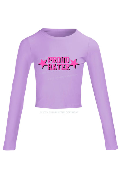 Proud Hater Long Sleeve Crop Top Cherrykitten