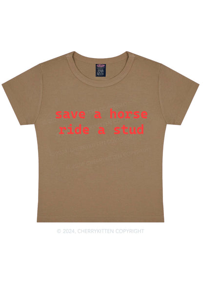 Ride A Stud Y2K Baby Tee Cherrykitten