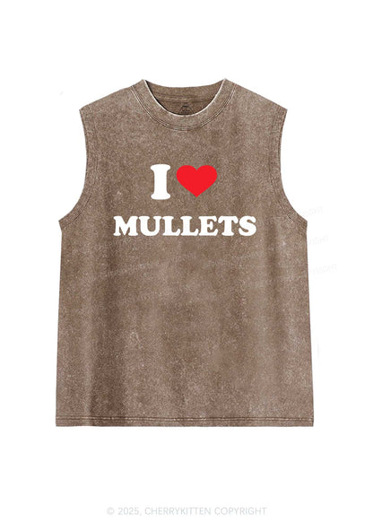I Love Mullets Y2K Washed Muscle Tank Cherrykitten