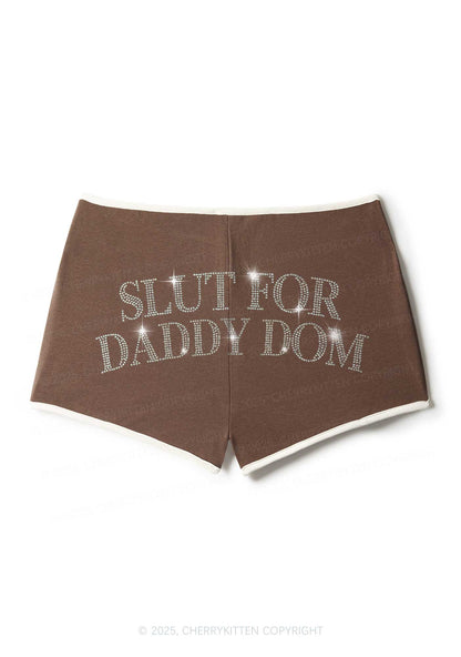 Rhinestone Slxt For Daddy Dom Y2K Booty Shorts Cherrykitten