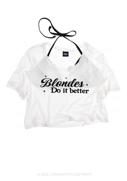Blondes Do It Better Y2K Sheer Crop Tee Cherrykitten