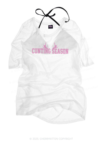 Cunting Season Y2K Sheer Boyfriend Tee Cherrykitten