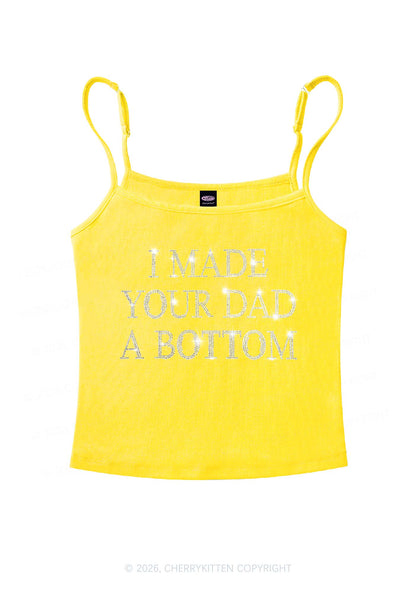 Rhinestone Made Your Dad A Bottom Pride Y2K Spaghetti Strap Cami Cherrykitten