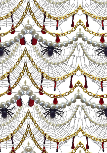 Jewelry Spider Web Y2K Print Mini Skirt Cherrykitten