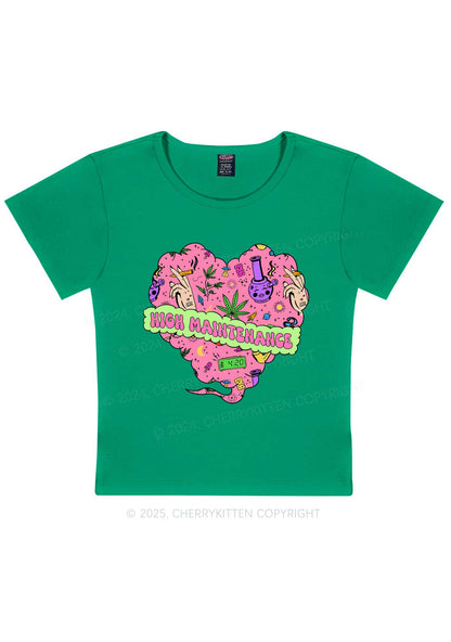 High Maintenance Heart Y2K Baby Tee Cherrykitten