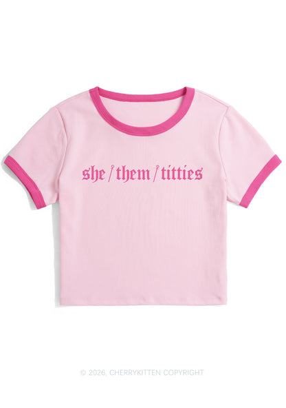 She Them Txtties Pride Y2K Ringer Tee Cherrykitten