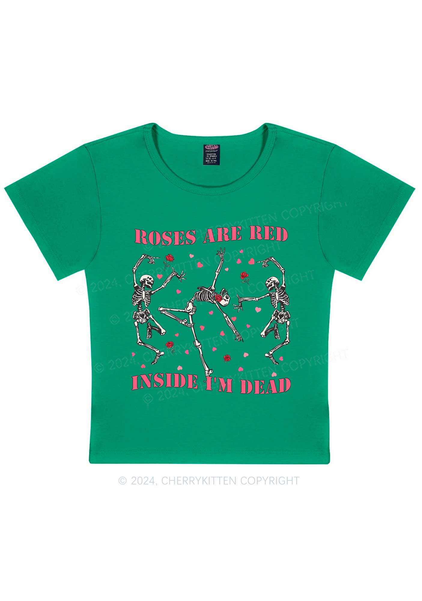 Inside Im Dead Y2K Valentine's Day Baby Tee Cherrykitten
