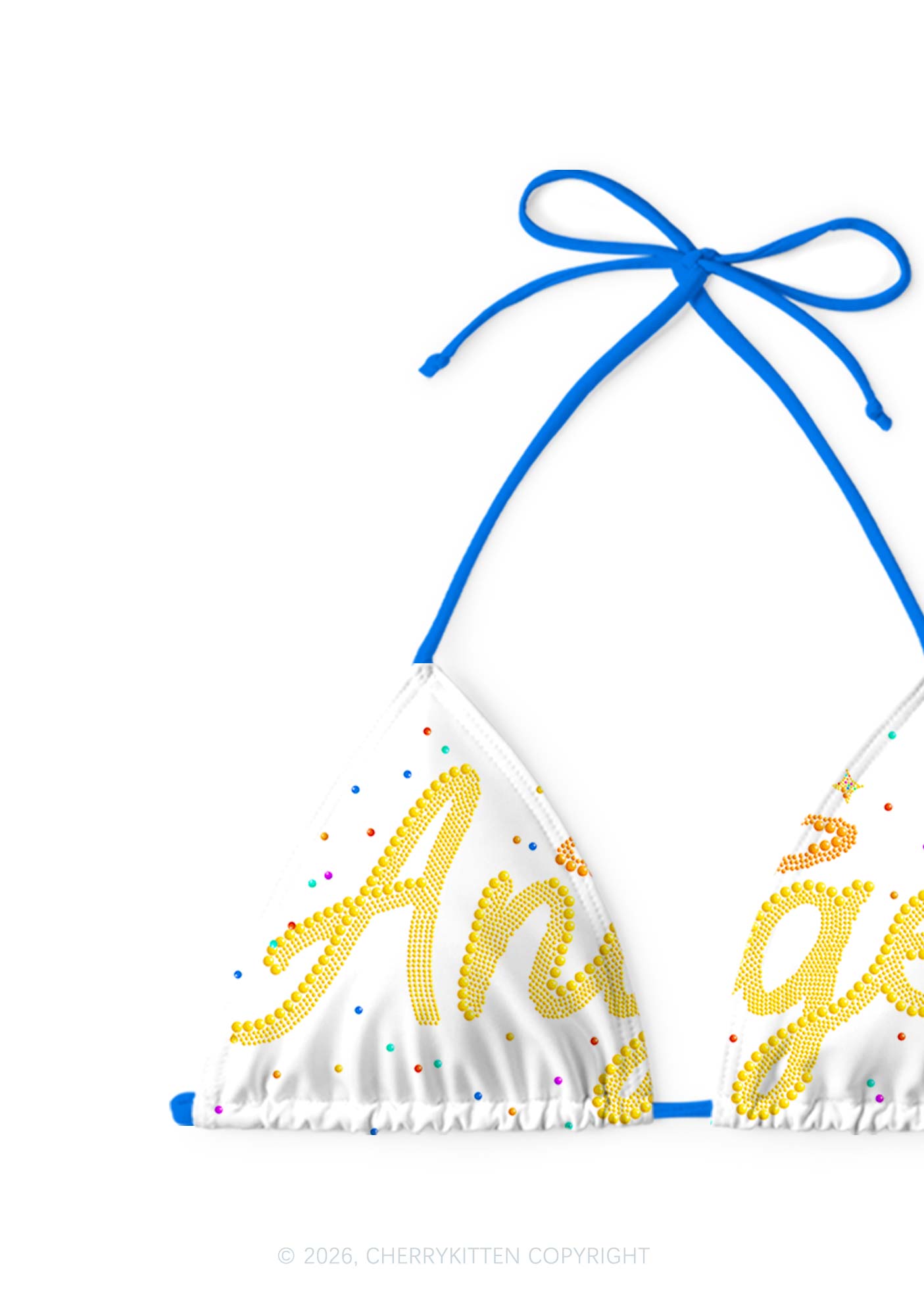 Rainbow Dots Angel Y2K Print Bikini Set Cherrykitten