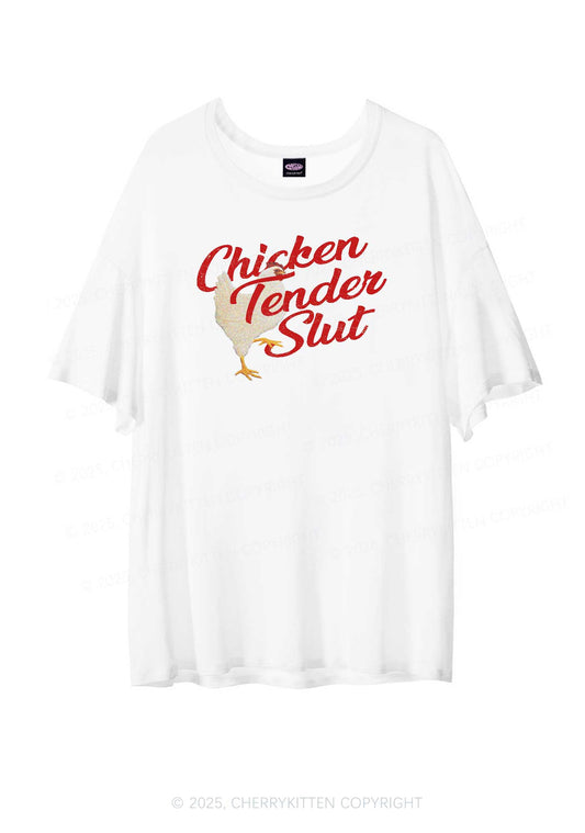 Chicken Tender Slxt Y2K Sheer Boyfriend Tee Cherrykitten