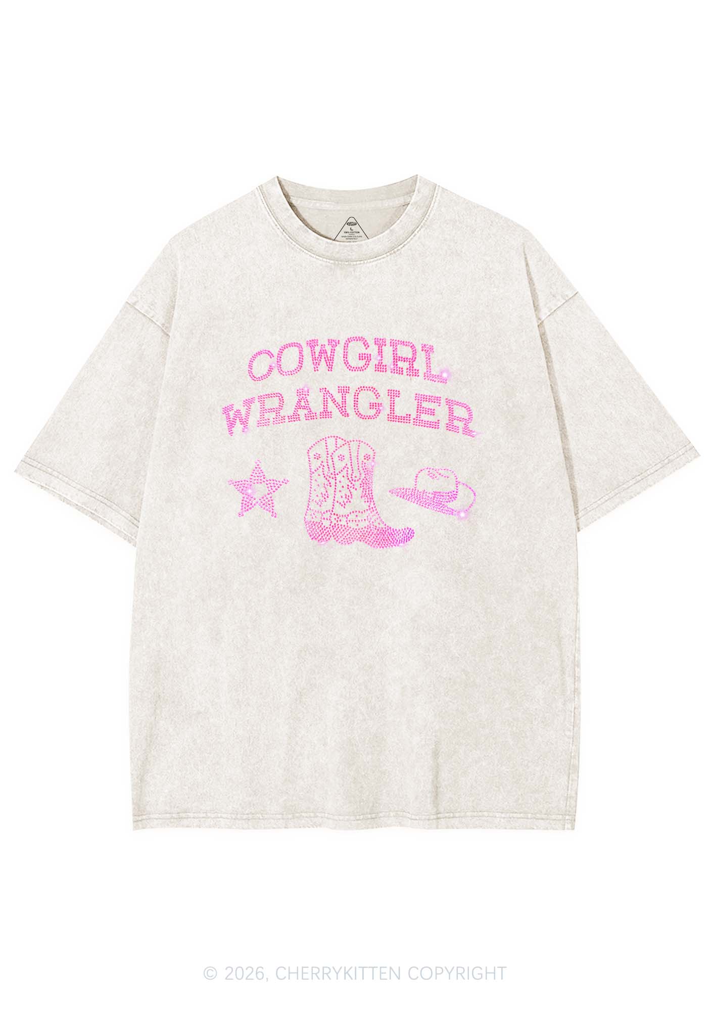 Rhinestone Cowgirl Wrangler Boots Pride Y2K Shirts Washed Tee Cherrykitten