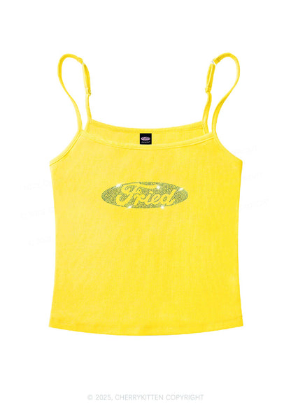 Rhinestone Fried Y2K Spaghetti Strap Cami Cherrykitten