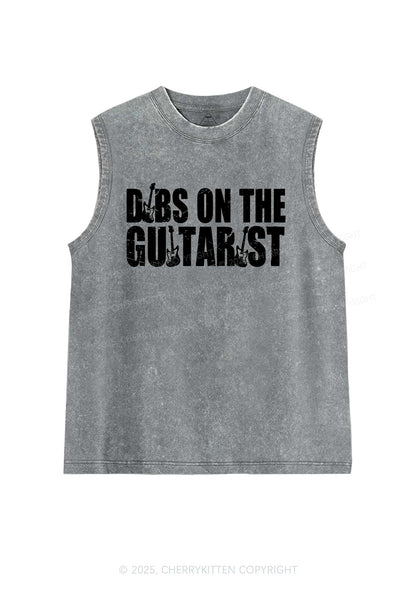 Dibs On The Guitarist Y2K Washed Muscle Tank Cherrykitten