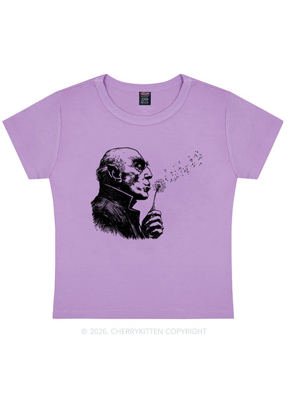 Halloween Vampire Blowing Dandelion Y2K Baby Tee Cherrykitten