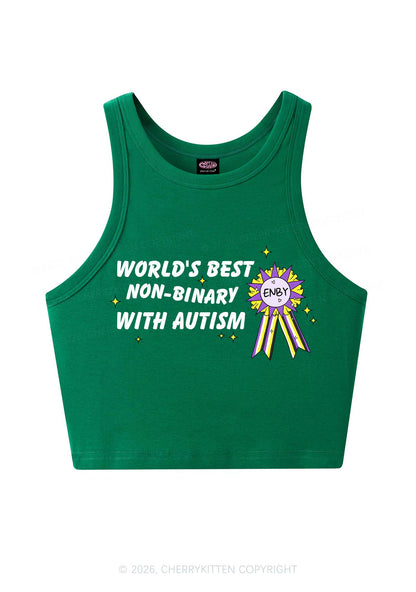 Worlds Best Nonbinary Y2K Crop Tank Top Cherrykitten