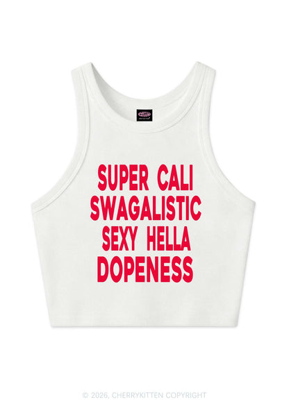 Super Cali Swagalistic Y2K Crop Tank Top Cherrykitten