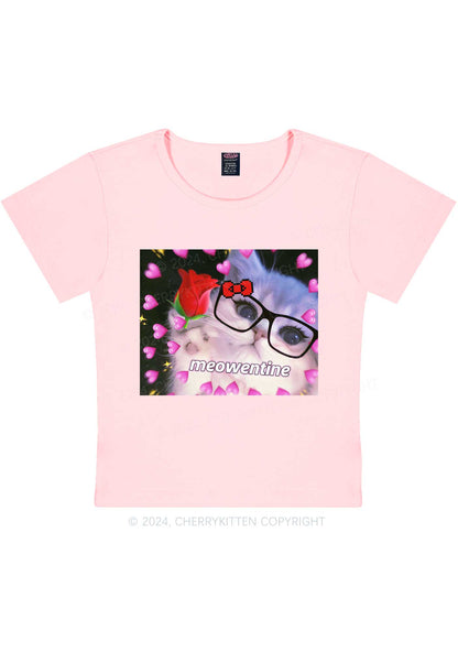 Meowentine Kitten Y2K Valentine's Day Baby Tee Cherrykitten