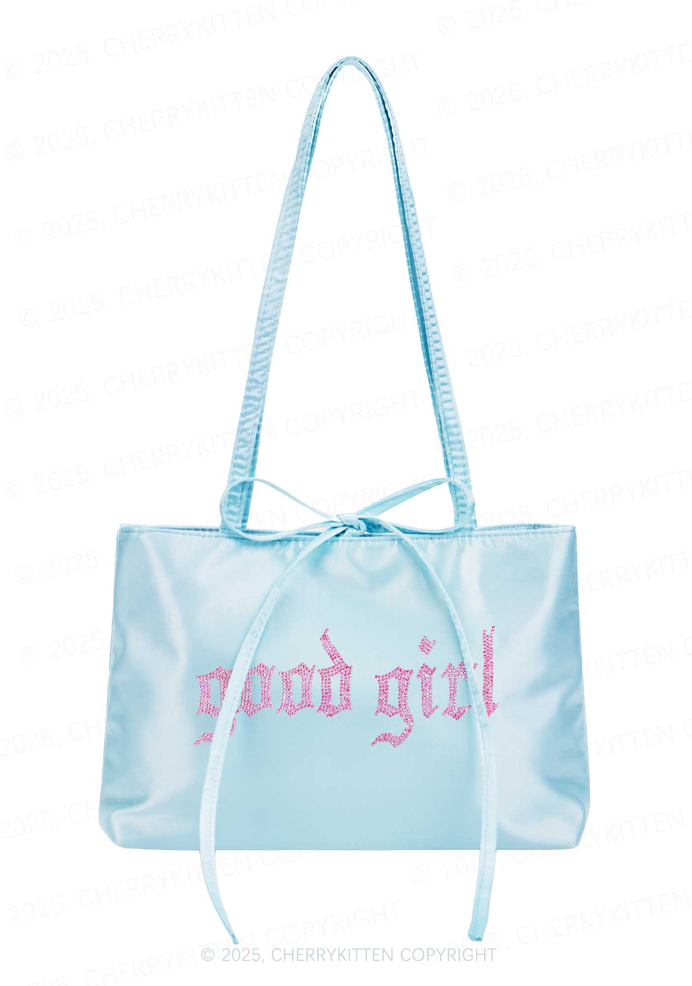 Rhinestone Good Girl Y2K Satin Bags Cherrykitten