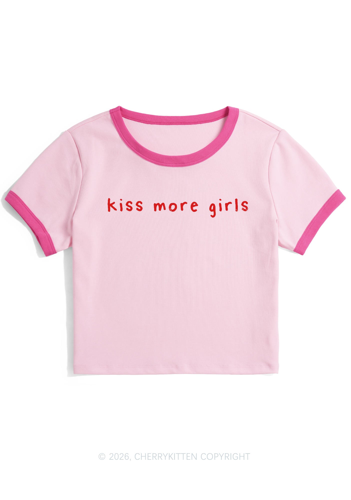 Kiss More Girls Pride Y2K Ringer Tee Cherrykitten