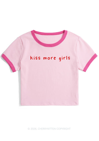 Kiss More Girls Pride Y2K Ringer Tee Cherrykitten