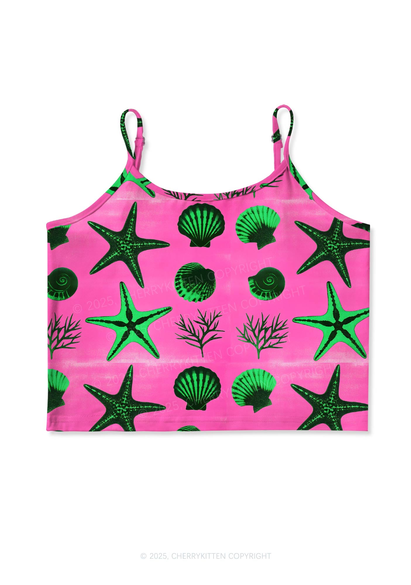 Sea Animals Y2K Print Cami Crop Top Cherrykitten