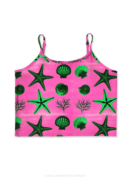 Sea Animals Y2K Print Cami Crop Top Cherrykitten